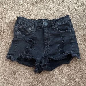 Aero high rise shorty jean shorts